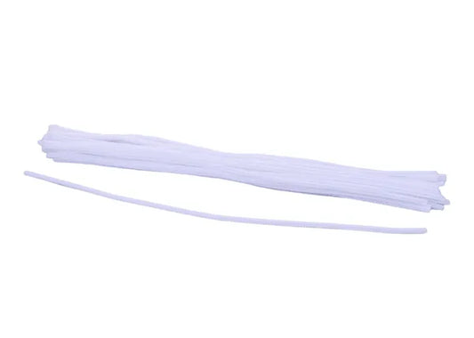 50pc 22in x 6mm White Chenille Stems