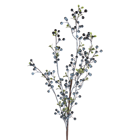 32in Outdoor Blue Berry Spray w/Leaves