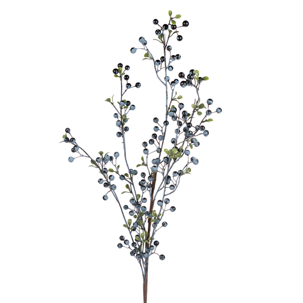 32in Outdoor Blue Berry Spray w/Leaves