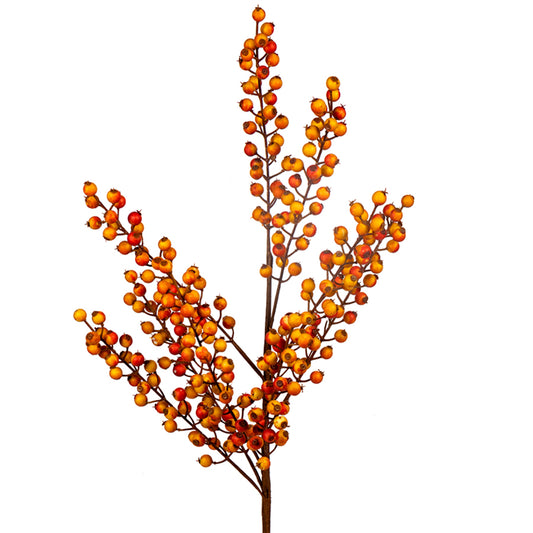 32in Orange Berry Bush - Premium Greenery for Wreaths, Arrangements and Home Decor CRI
