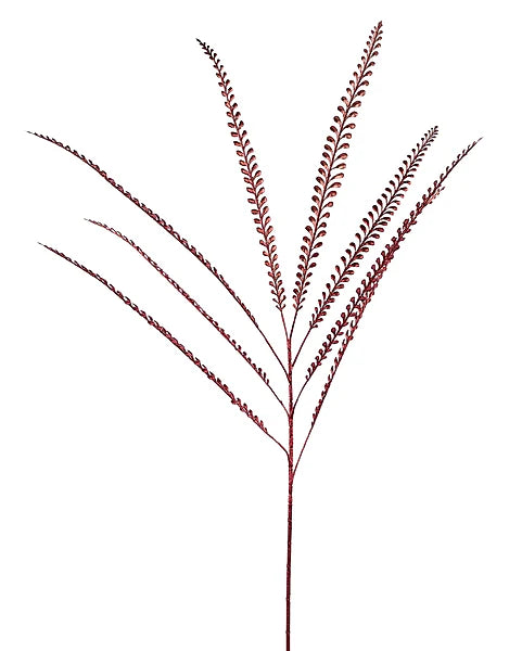 34in Red Glitter Button Fern - Premium Greenery for Wreaths, Arrangements and Home Decor Craig Bachman