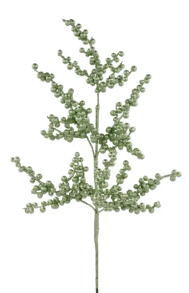 27in Glitter Berry Spray SAGE GREEN
