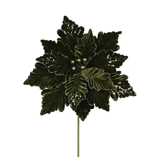 19in dia Deluxe Velvet Poinsettia - Premium Greenery for Wreaths, Arrangements and Home Decor Craig Bachman