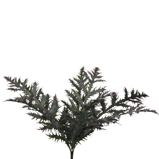 22in Red-Tinge Dark Jagged Green Fern x9 - Premium Artificial Greenery for Wreaths, Arrangements & Home Decor