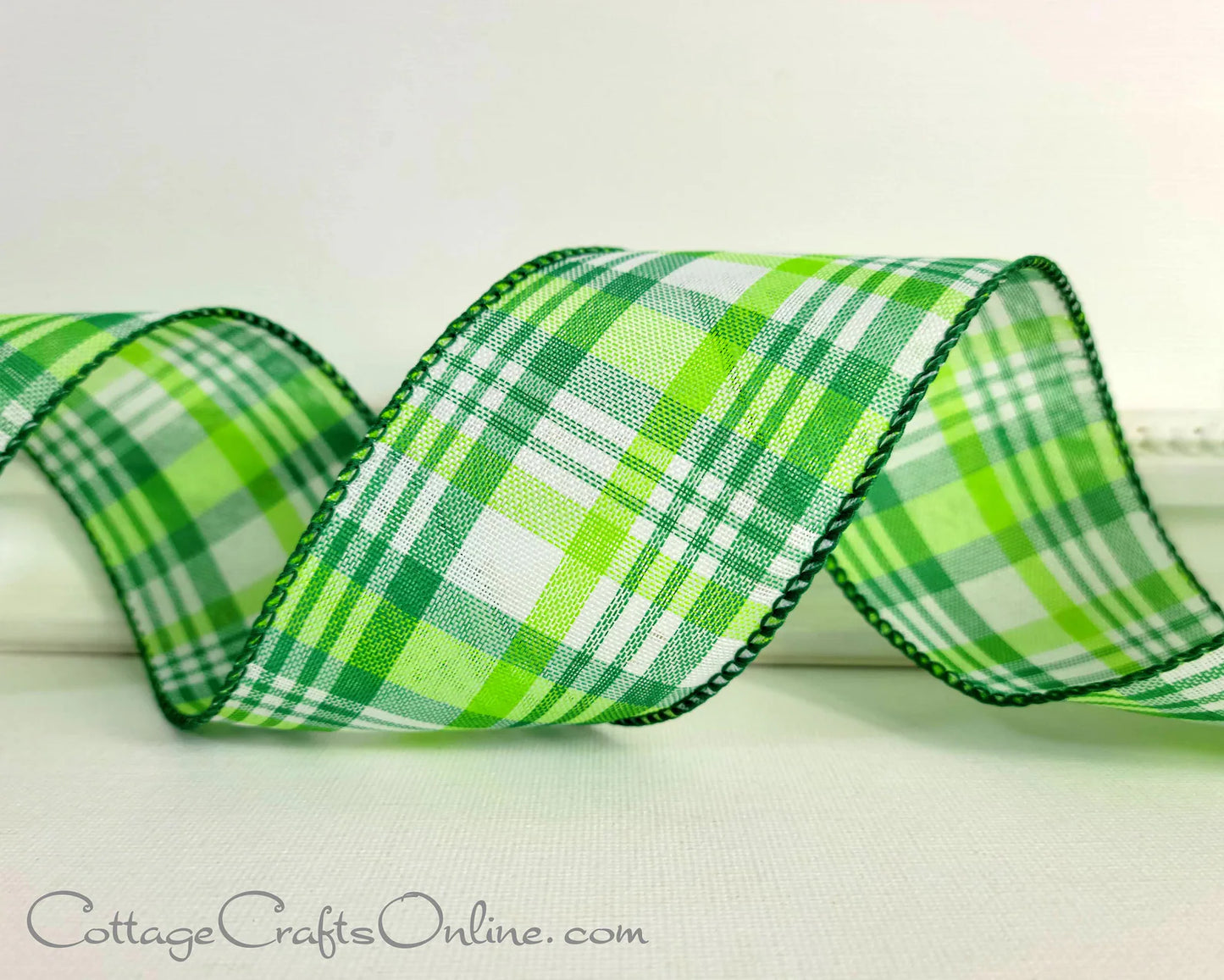 2.5inx10yd Green Plaid DStevens Ribbon