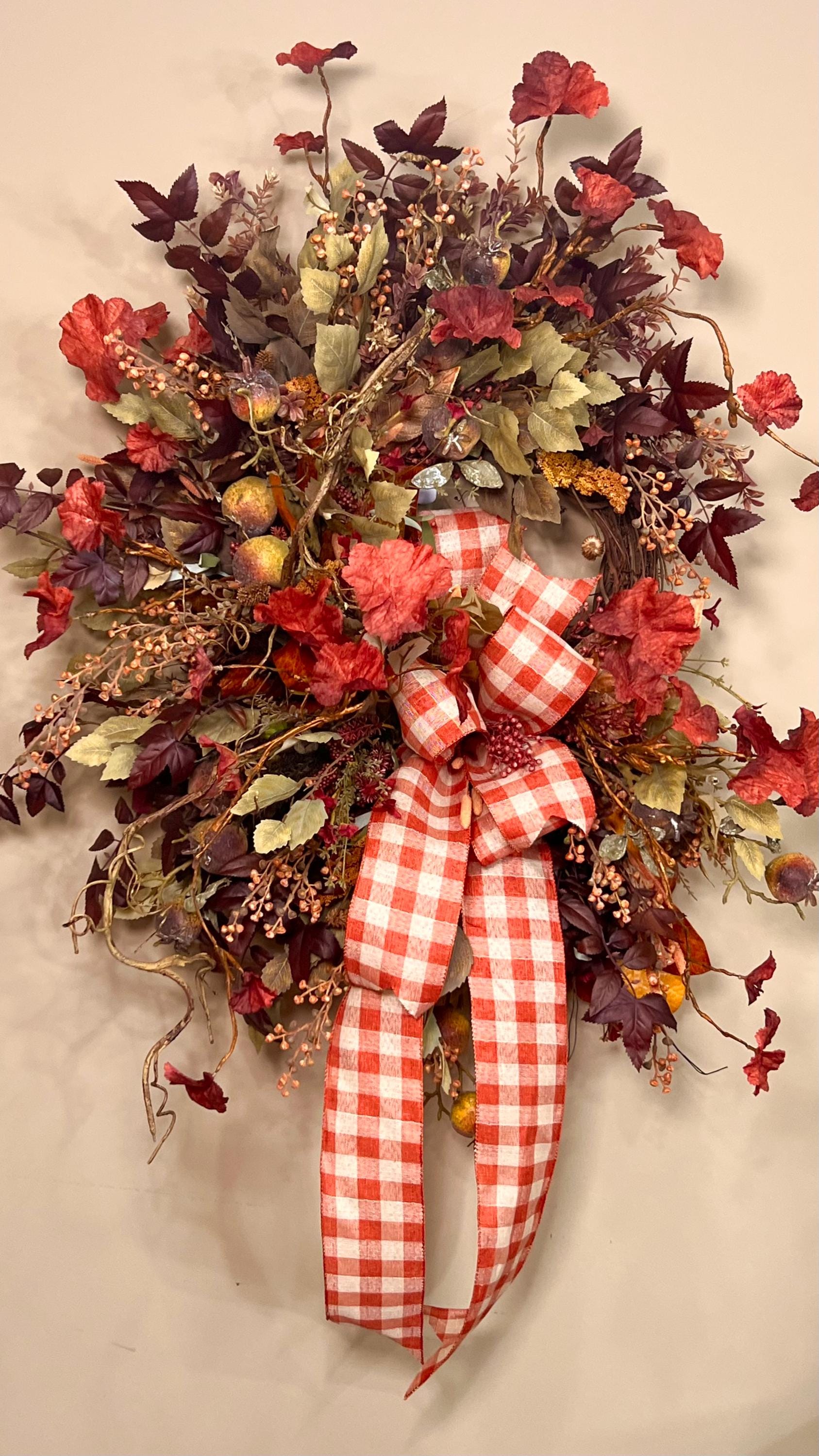 Large Fall Wreath For Front Door, Large Fall Harvest Wreath, Designer Fall Wreath, Fall Home Decor, Autumn Home Decor, Indoor Fall Wreath,