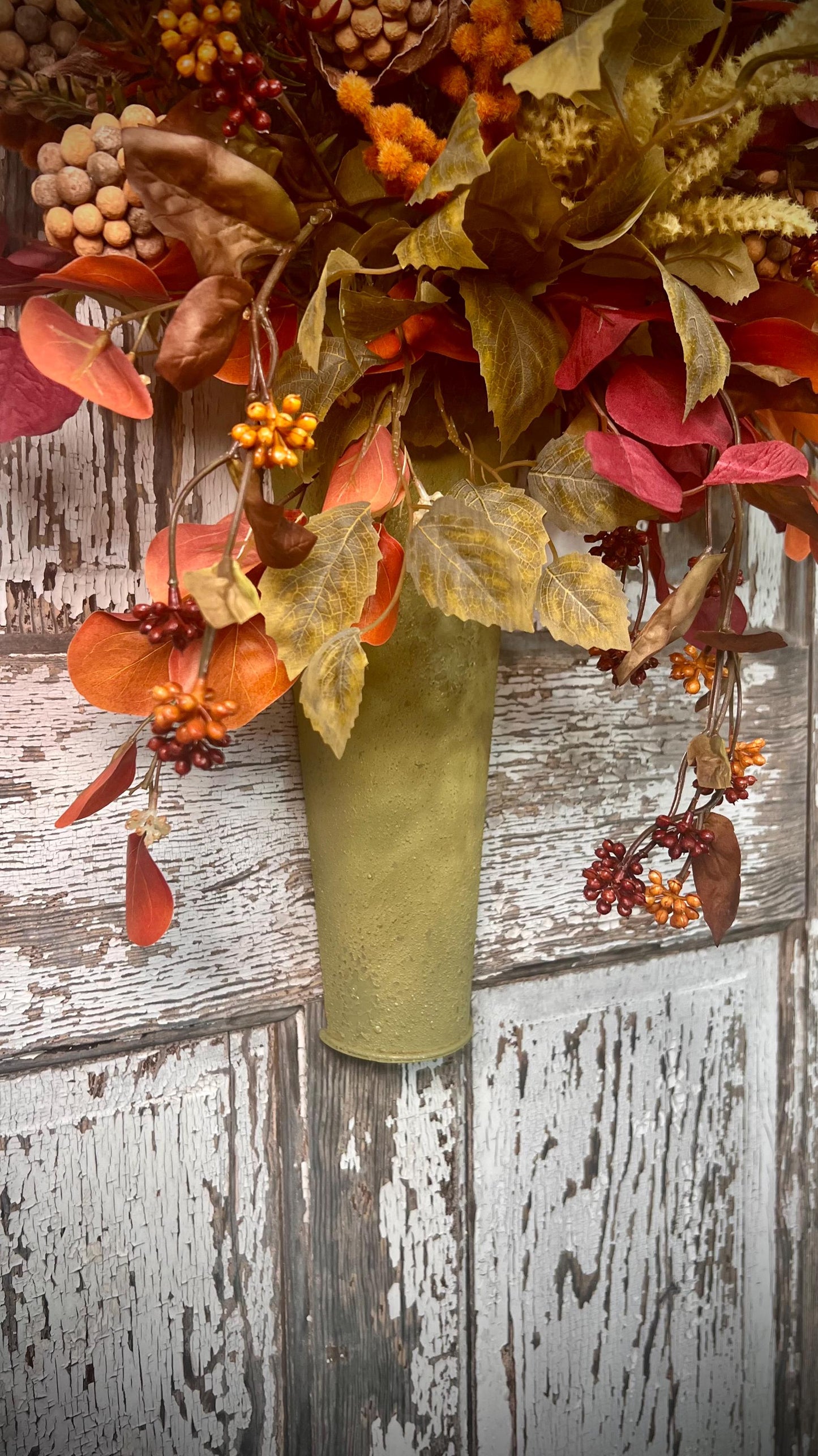 Fall Silk Floral Wall Arrangement, Autumn Door Basket For Fall, Rustic Farmhouse Door Basket, Autumn Home Decor, Fall Home Decor,