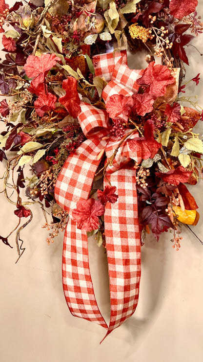 Large Fall Wreath For Front Door, Large Fall Harvest Wreath, Designer Fall Wreath, Fall Home Decor, Autumn Home Decor, Indoor Fall Wreath,