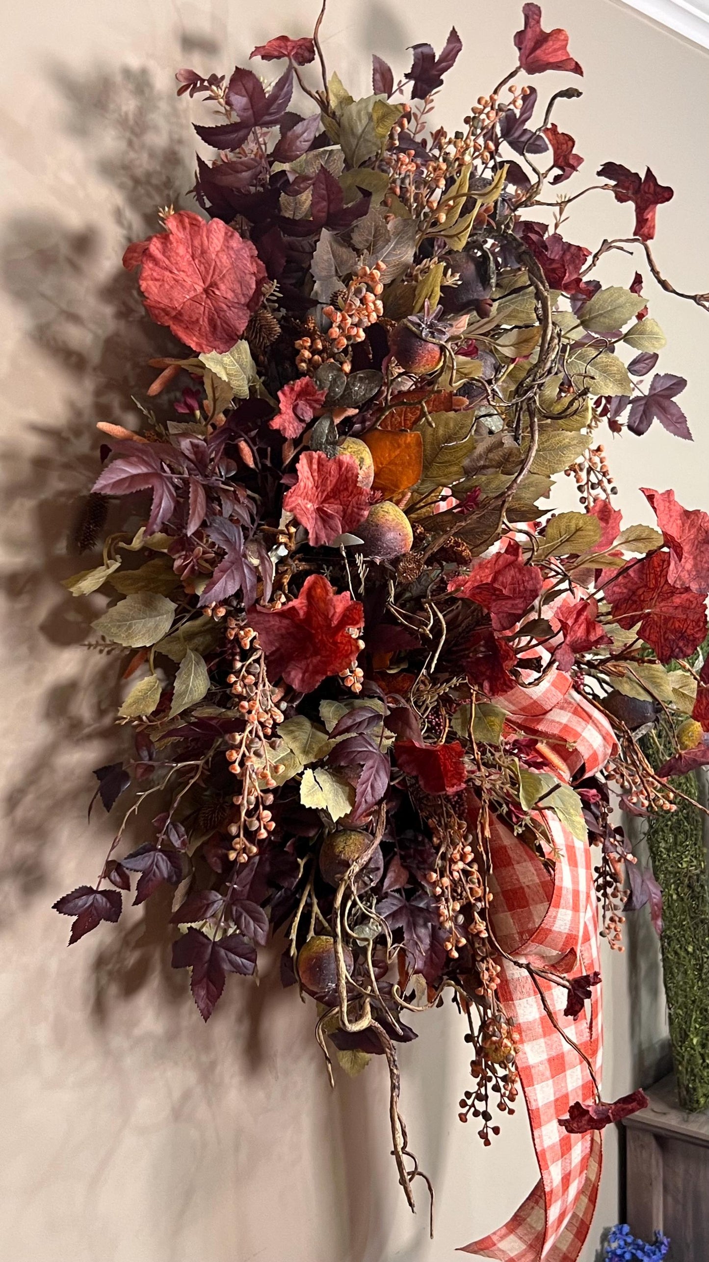 Large Fall Wreath For Front Door, Large Fall Harvest Wreath, Designer Fall Wreath, Fall Home Decor, Autumn Home Decor, Indoor Fall Wreath,