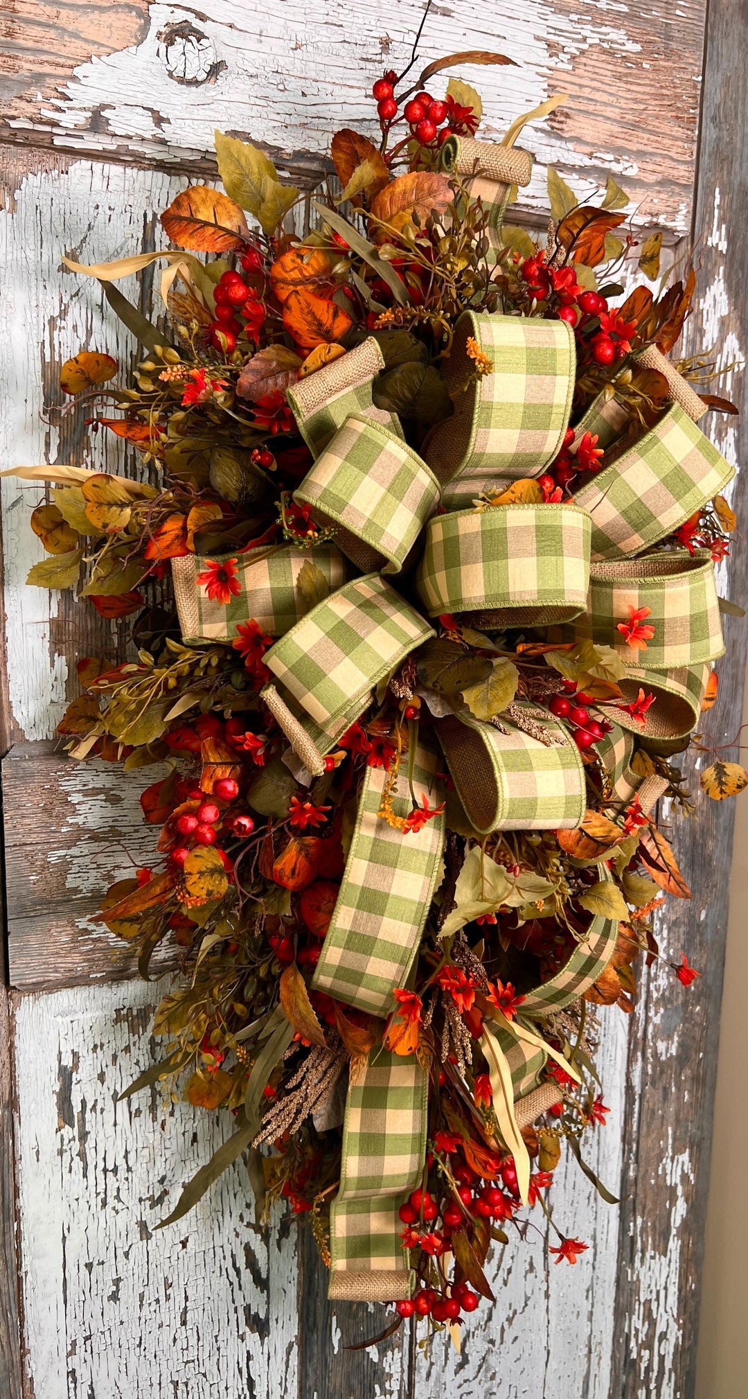 Fall Swag for front door, Autumn Swag, Fall Home Decor, Farmhouse Fall Swag, Farmhouse Fall Decor, Fall Indoor Wreath, Fall outdoor wreath,