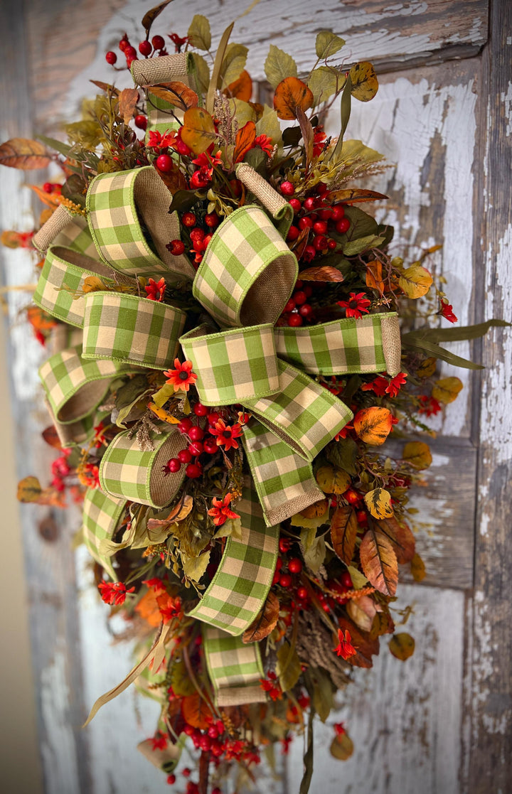 Fall Swag for front door, Autumn Swag, Fall Home Decor, Farmhouse Fall Swag, Farmhouse Fall Decor, Fall Indoor Wreath, Fall outdoor wreath,