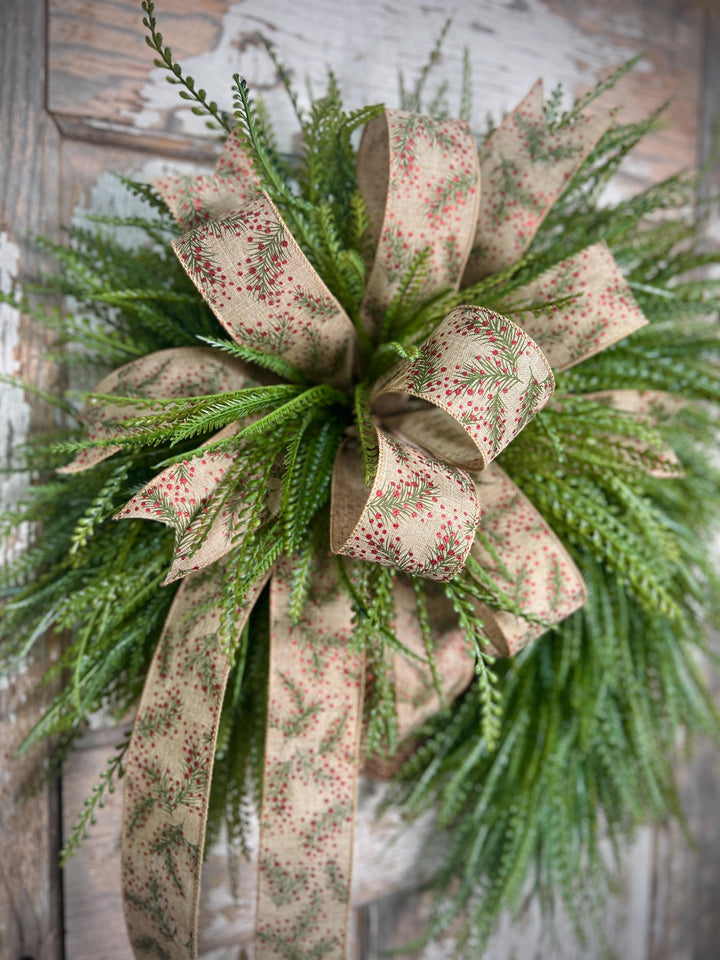 Christmas wreath for front door, Beaded Grass Christmas Wreath, Farmhouse Christmas wreath, Christmas Home Decor, Holiday Door Decor,