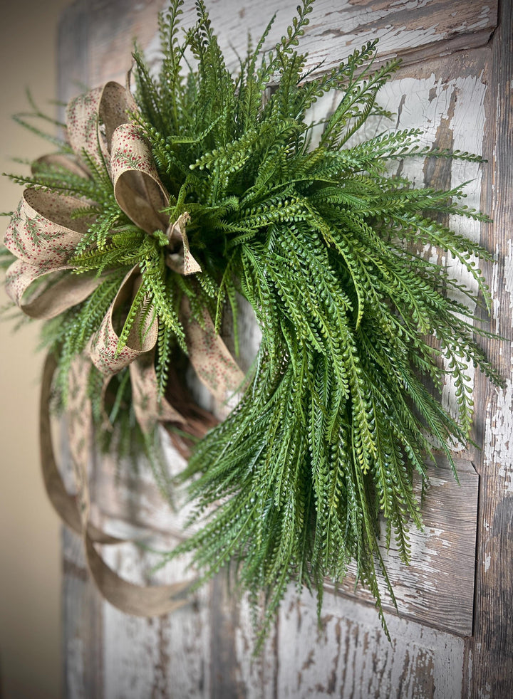 Christmas wreath for front door, Beaded Grass Christmas Wreath, Farmhouse Christmas wreath, Christmas Home Decor, Holiday Door Decor,