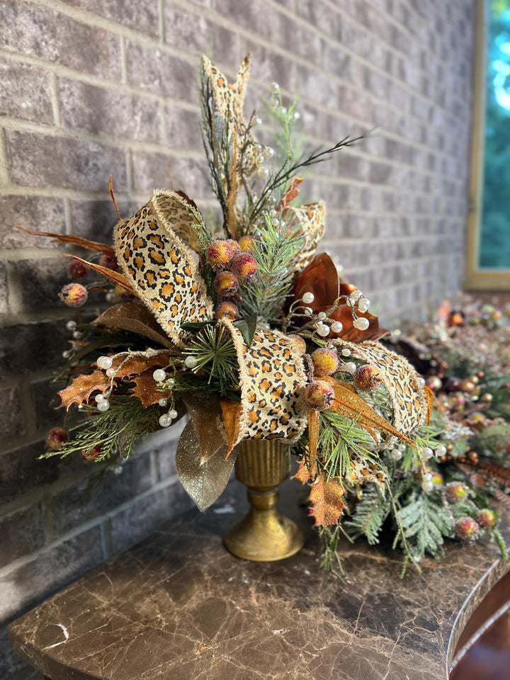 Christmas arrangement with bronze and copper accents, Christmas Magnolia Centerpiece, Christmas Home Decor, Xmas centerpiece, Xmas Decor,