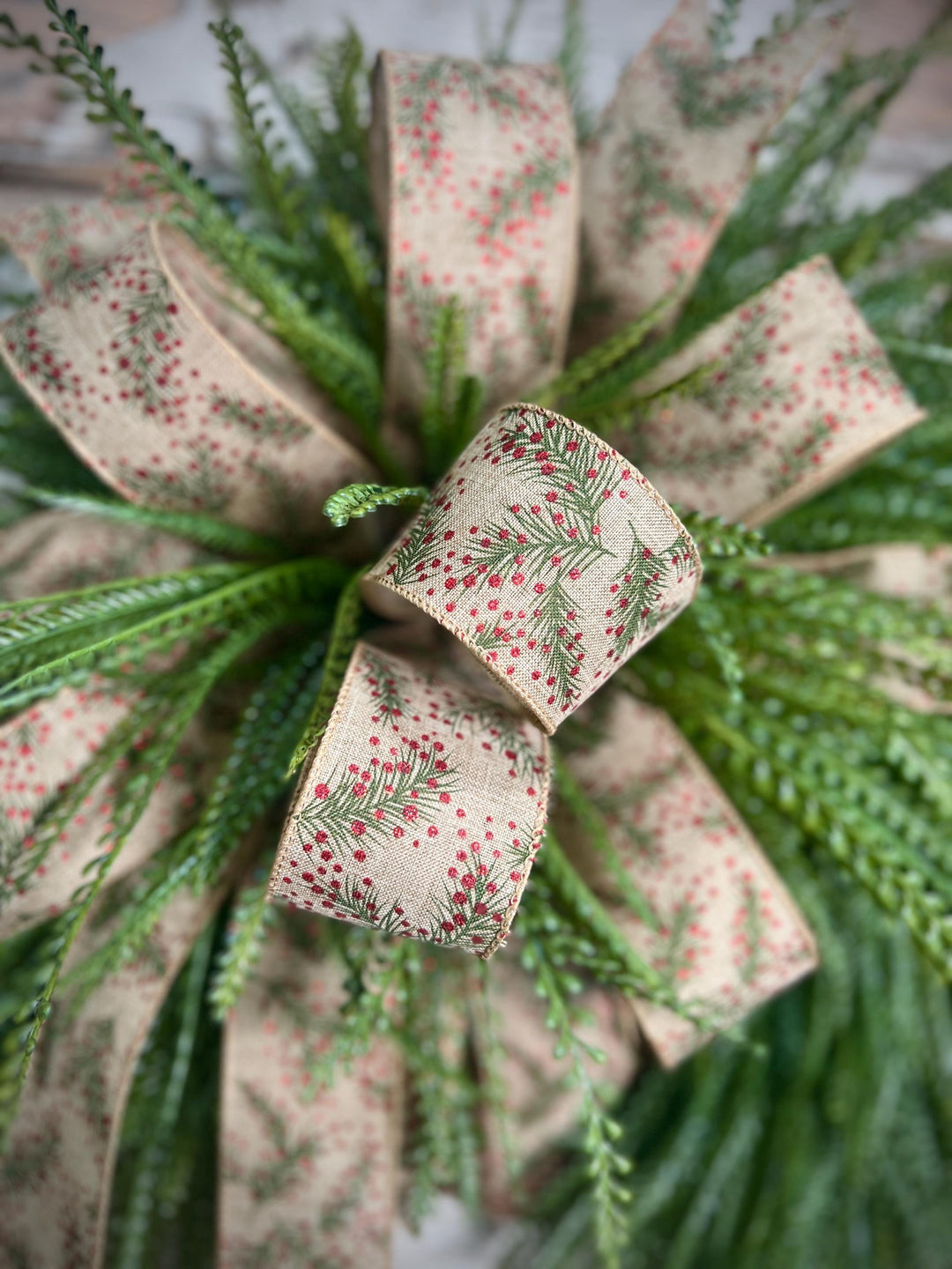 Christmas wreath for front door, Beaded Grass Christmas Wreath, Farmhouse Christmas wreath, Christmas Home Decor, Holiday Door Decor,