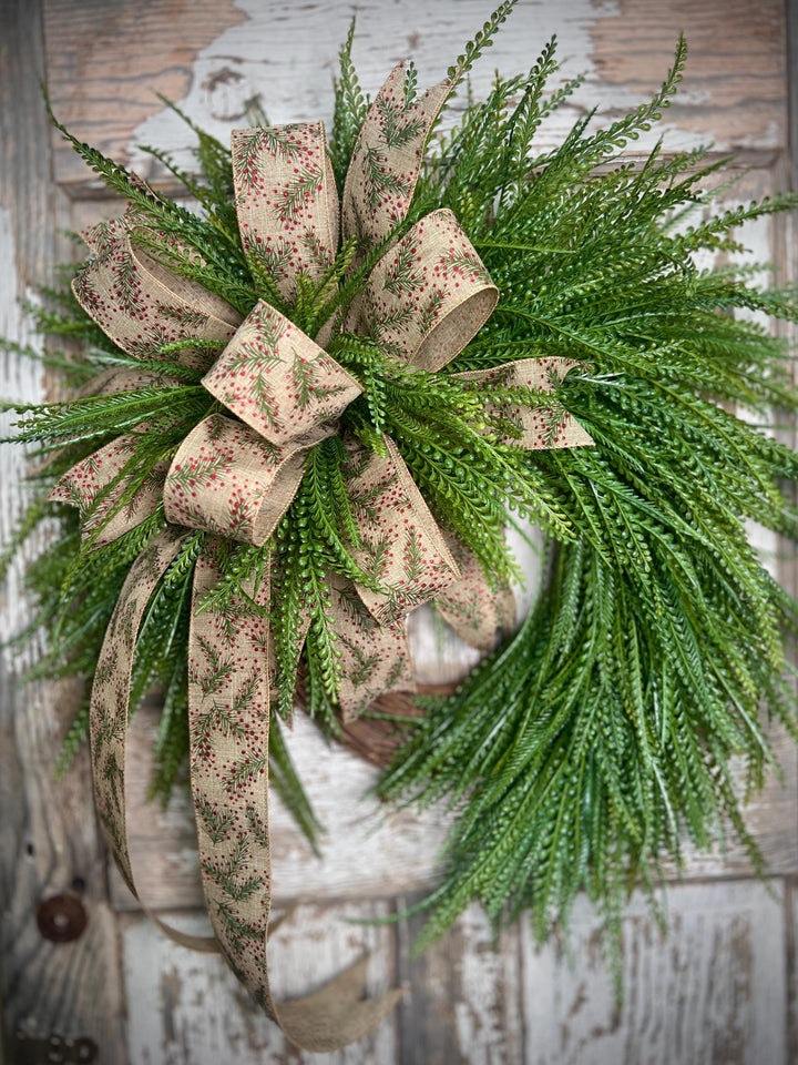 Christmas wreath for front door, Beaded Grass Christmas Wreath, Farmhouse Christmas wreath, Christmas Home Decor, Holiday Door Decor,