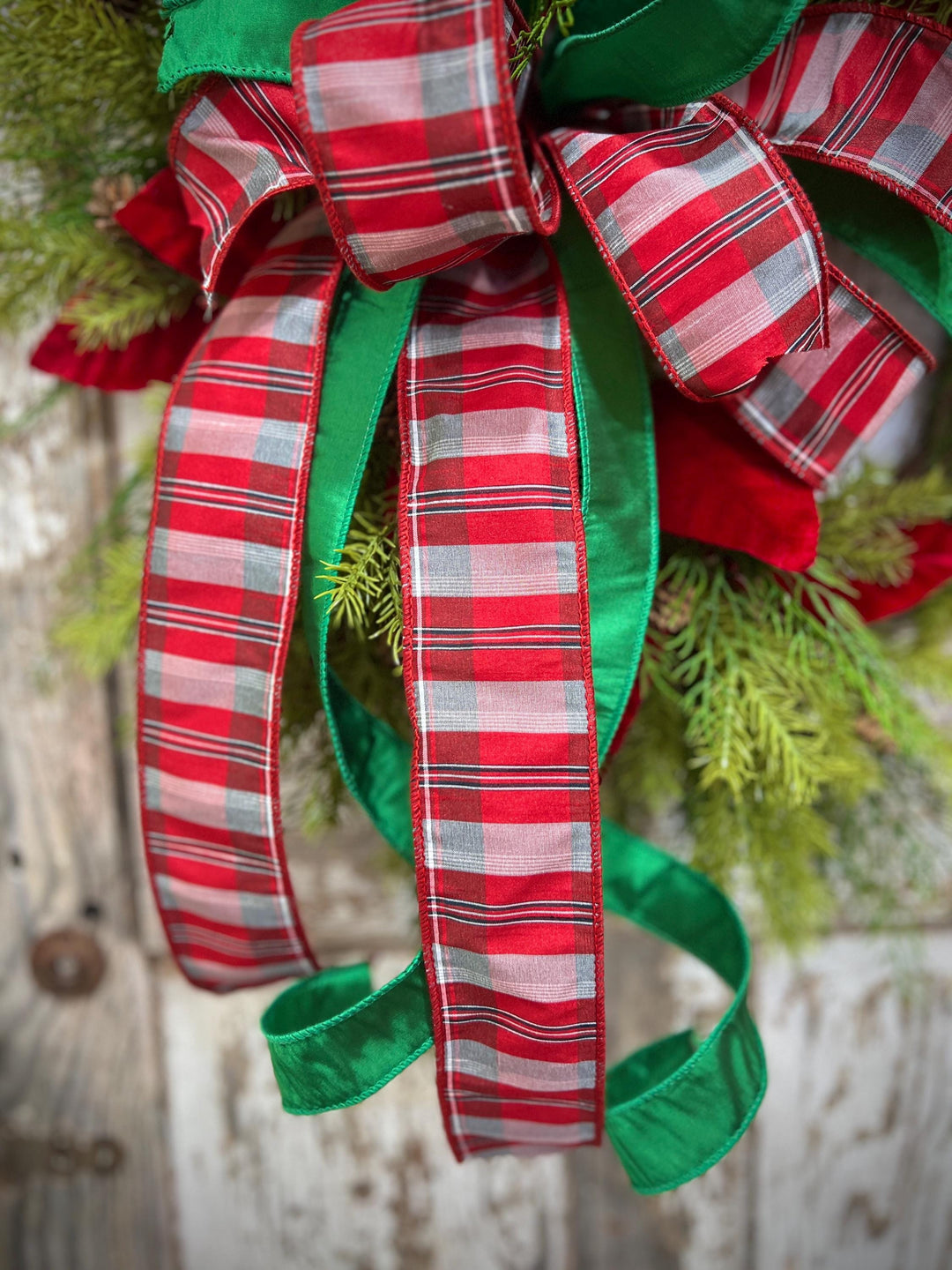 Christmas Magnolia Leaf Pine Wreath: Holiday Front Door Decor