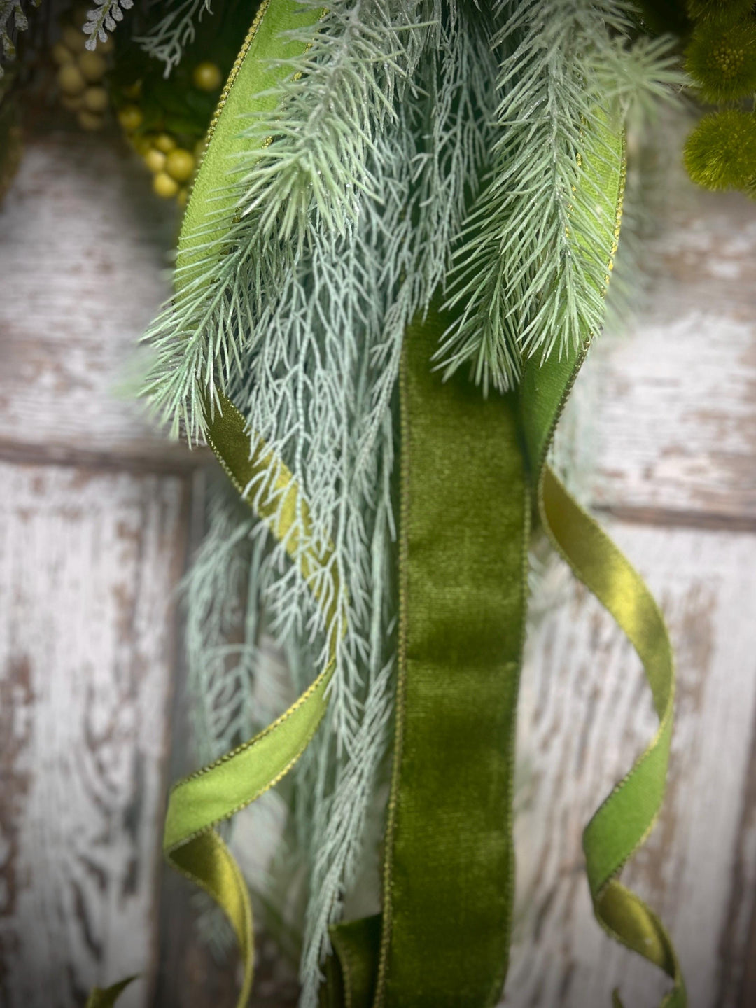 Lush Green Door or Wall Hanger with Designer elements with Designer Bow