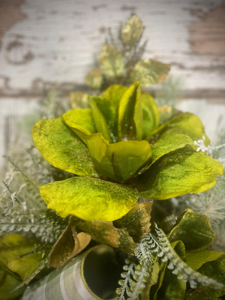 Lush Green Door or Wall Hanger with Designer elements with Designer Bow