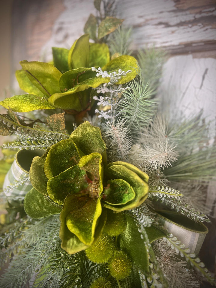 Lush Green Door or Wall Hanger with Designer elements with Designer Bow