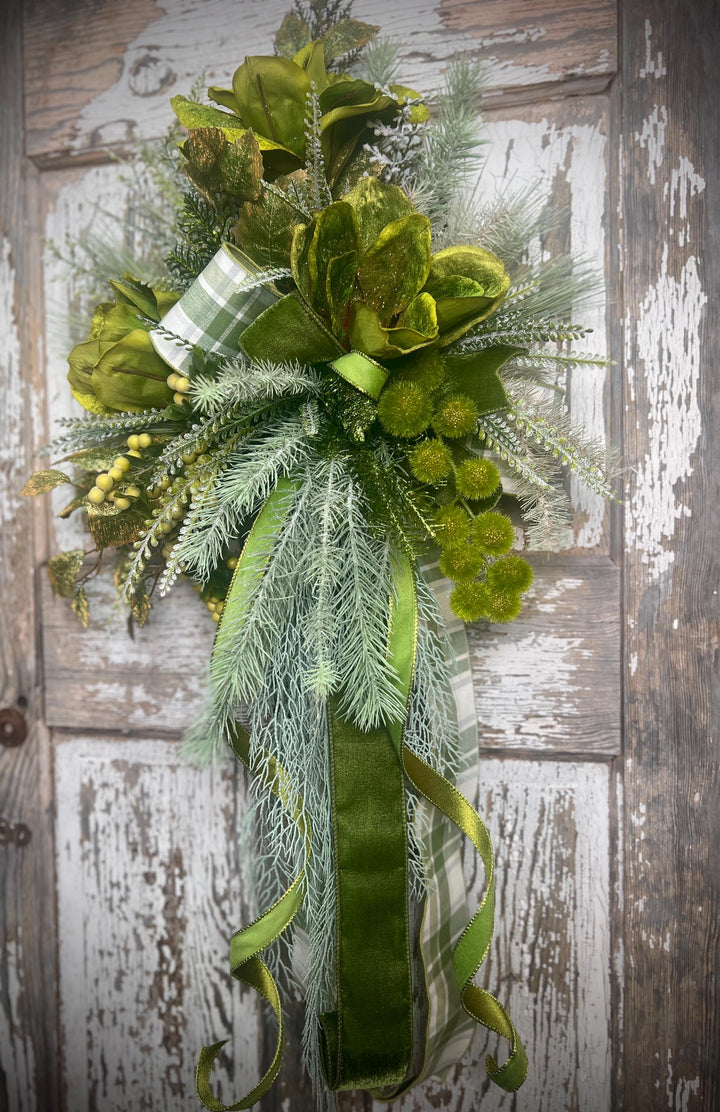 Lush Green Door or Wall Hanger with Designer elements with Designer Bow