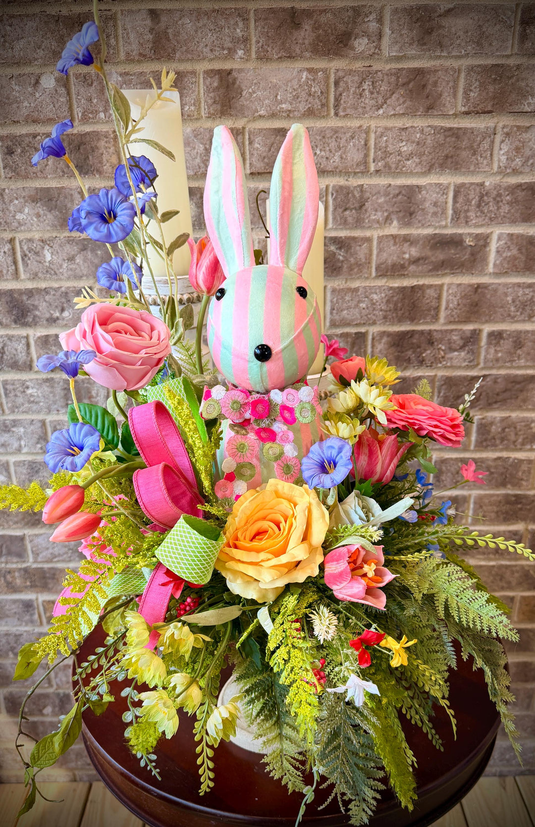 Designer Easter Bunny Arrangement - Real Touch Florals and Greenery