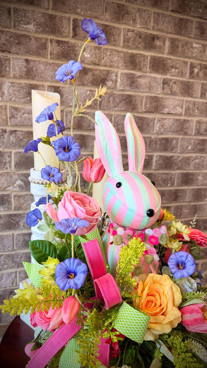 Designer Easter Bunny Arrangement - Real Touch Florals and Greenery