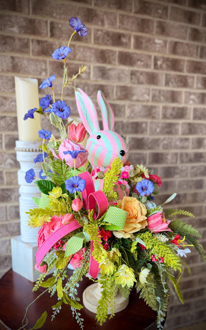 Designer Easter Bunny Arrangement - Real Touch Florals and Greenery