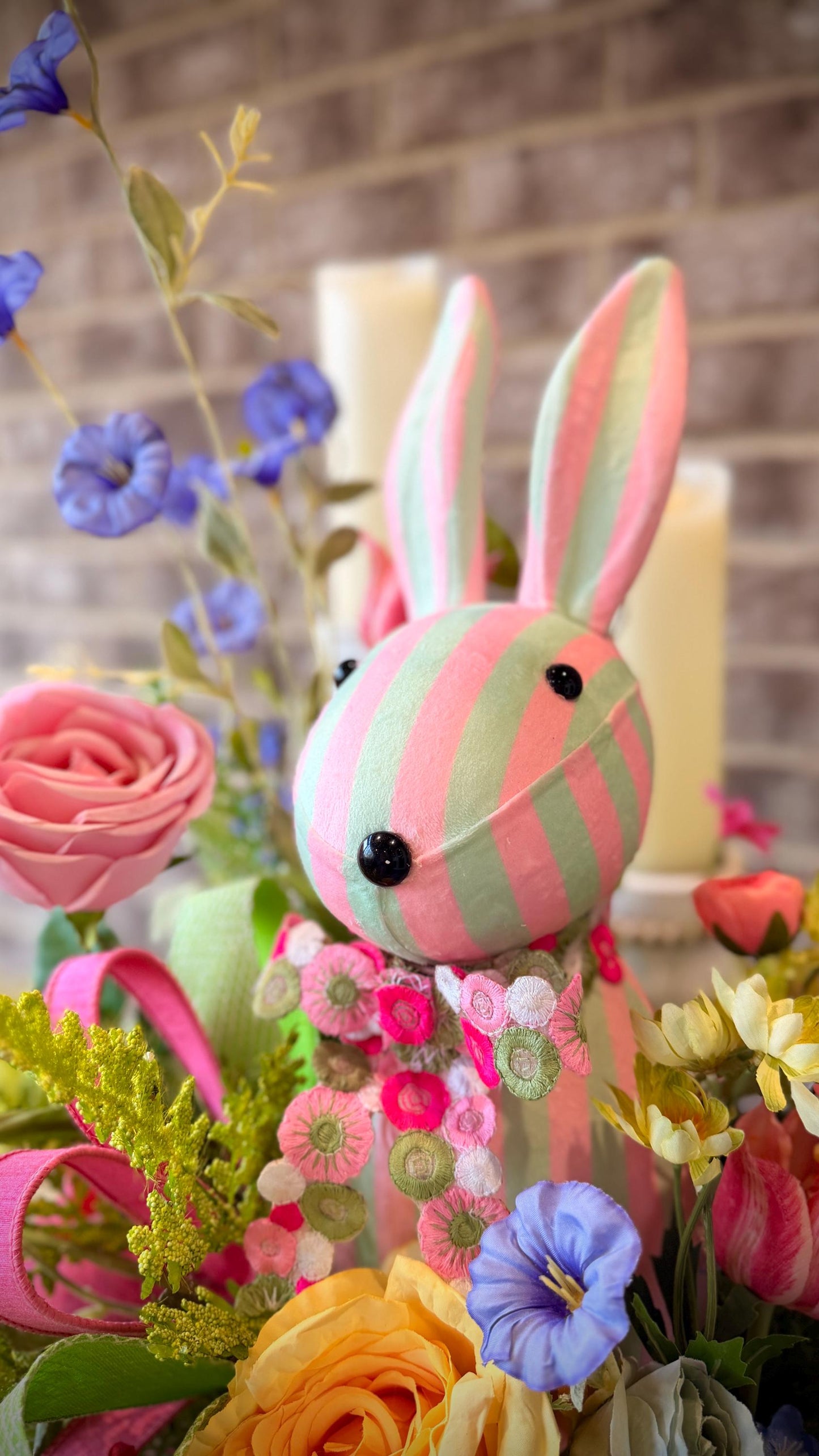 Designer Easter Bunny Arrangement - Real Touch Florals and Greenery