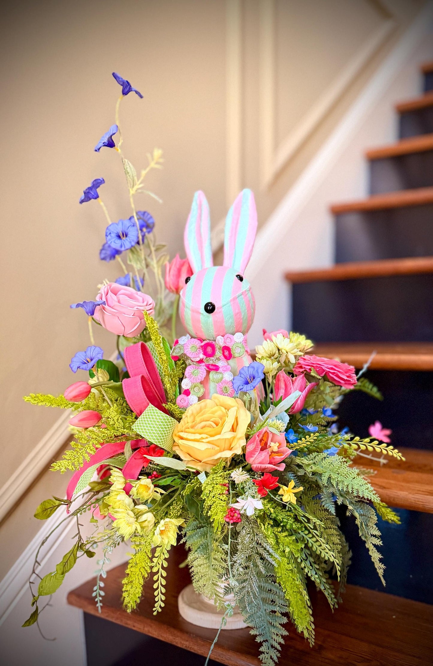 Designer Easter Bunny Arrangement - Real Touch Florals and Greenery