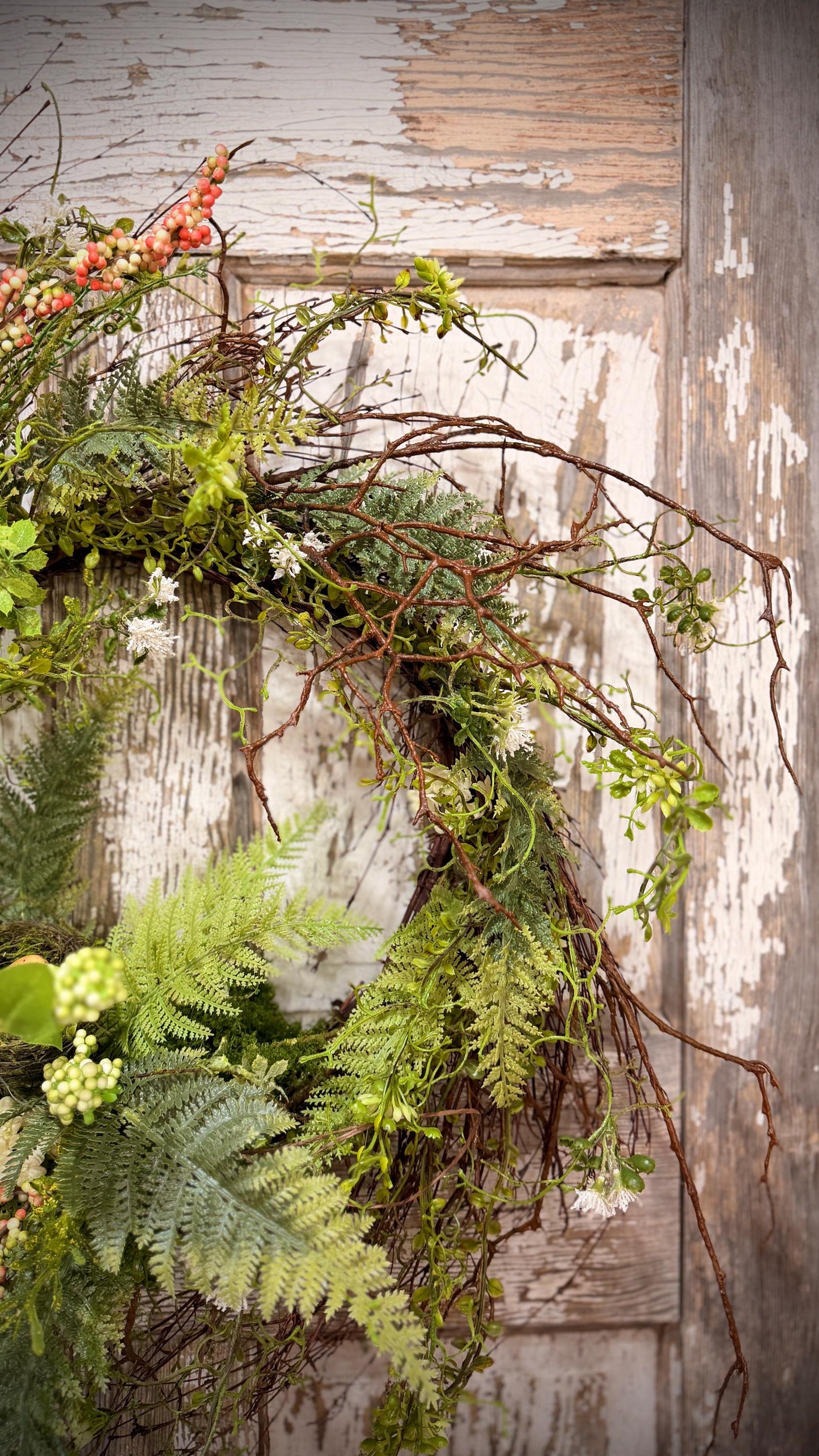 Designer Twig Minimalist Style Wreath with Birds nest with eggs
