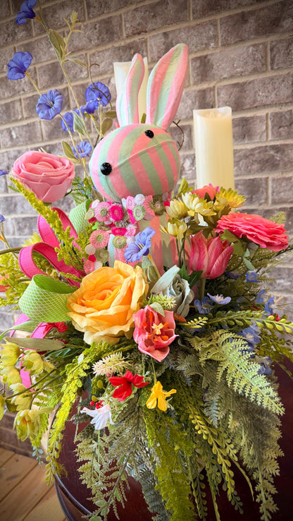 Designer Easter Bunny Arrangement - Real Touch Florals and Greenery