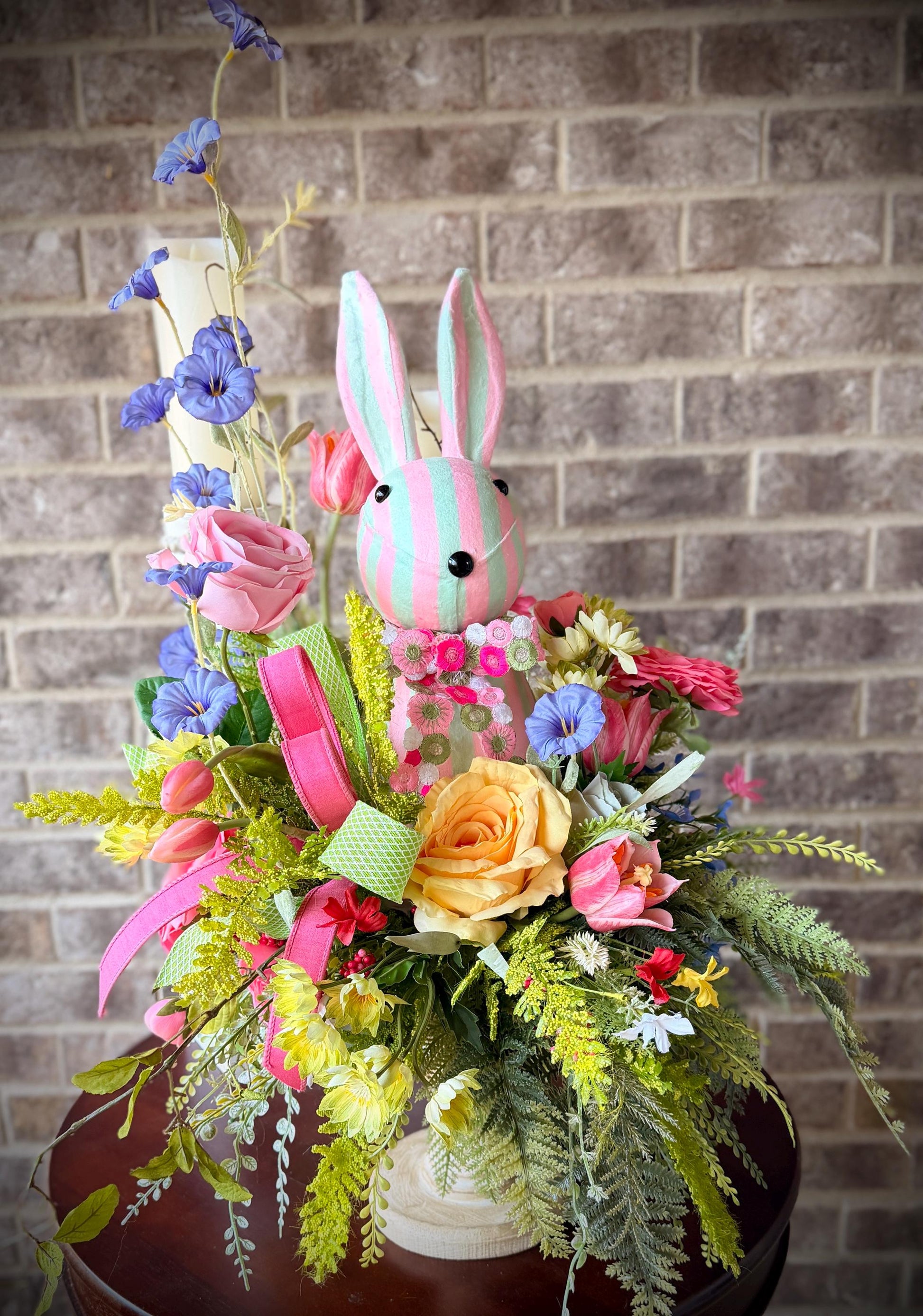 Designer Easter Bunny Arrangement - Real Touch Florals and Greenery