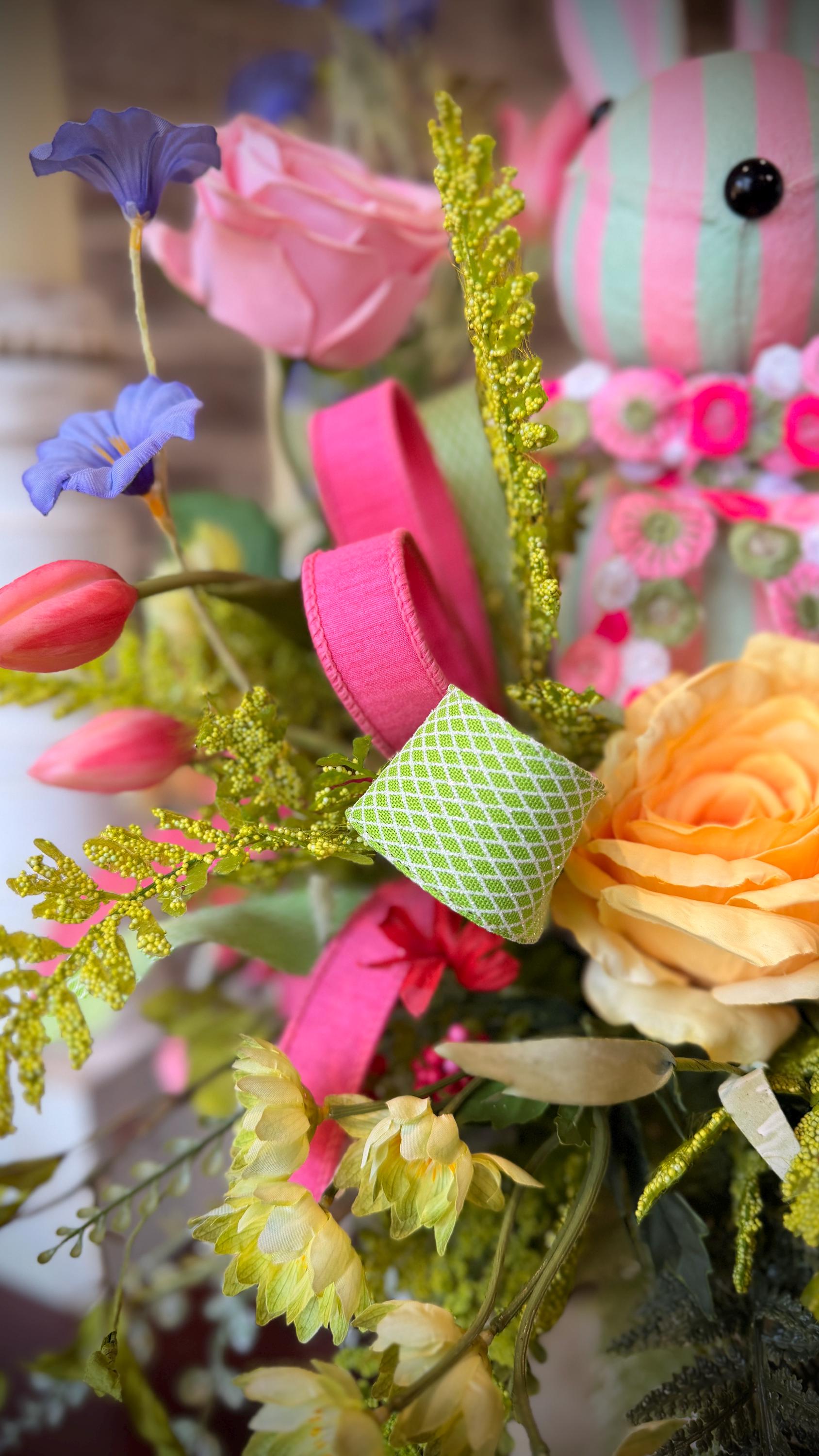 Designer Easter Bunny Arrangement - Real Touch Florals and Greenery