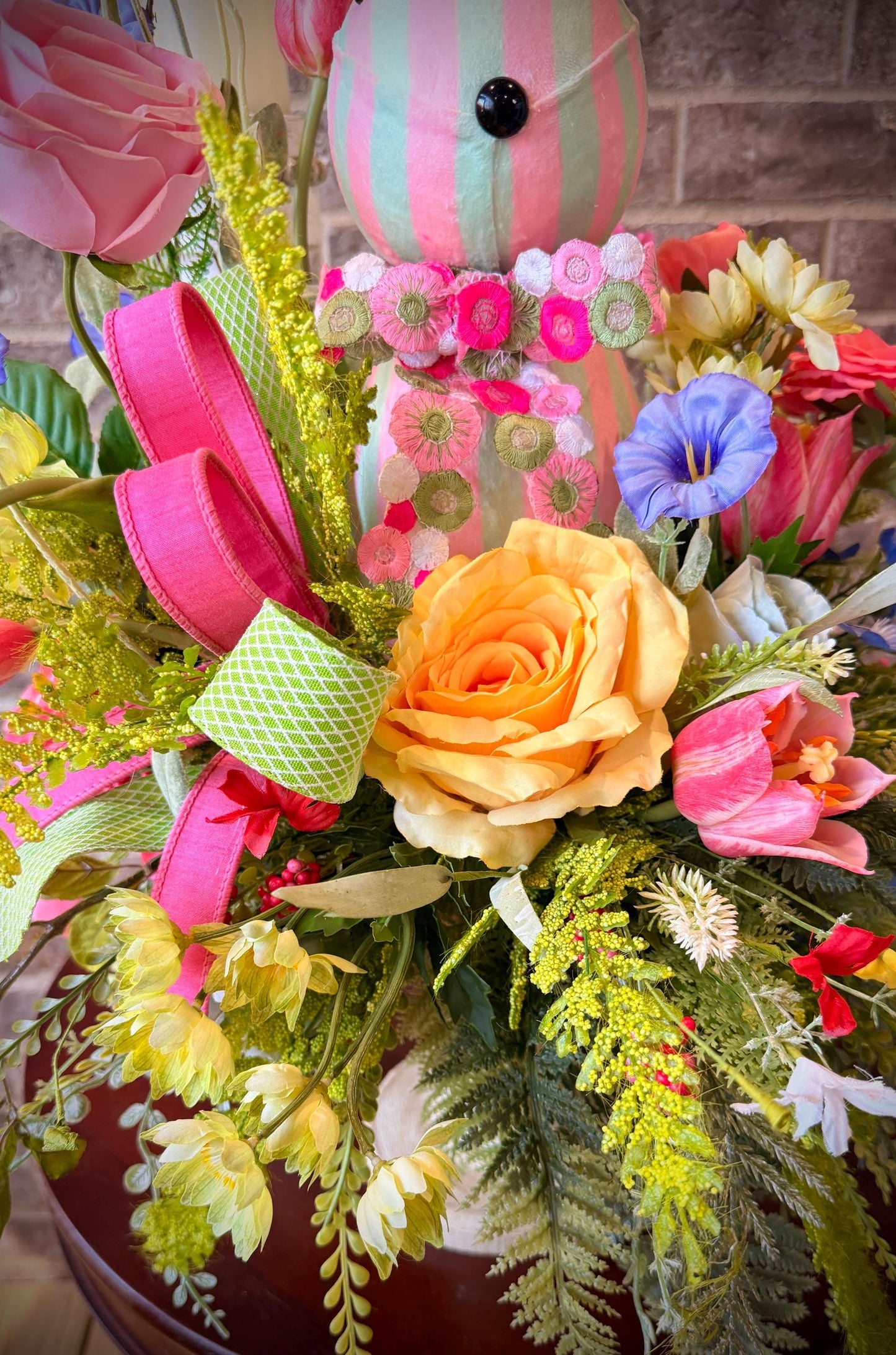 Designer Easter Bunny Arrangement - Real Touch Florals and Greenery