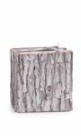 5in SMALL Whitewash Wood Bark Planter Box