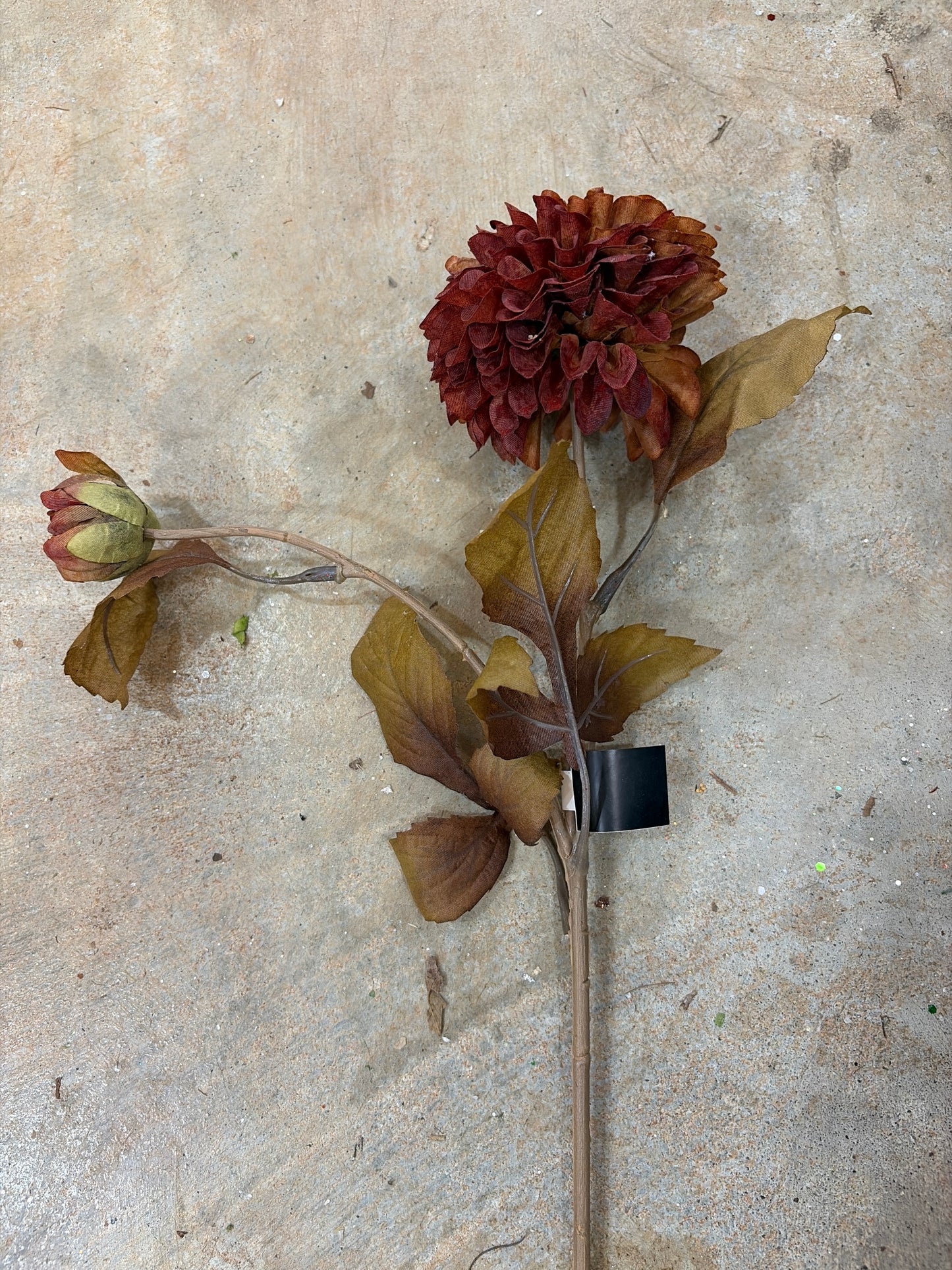 24in Brown Dahlia Spray - Premium Florals for Wreaths, Arrangements and Home Decor K&K