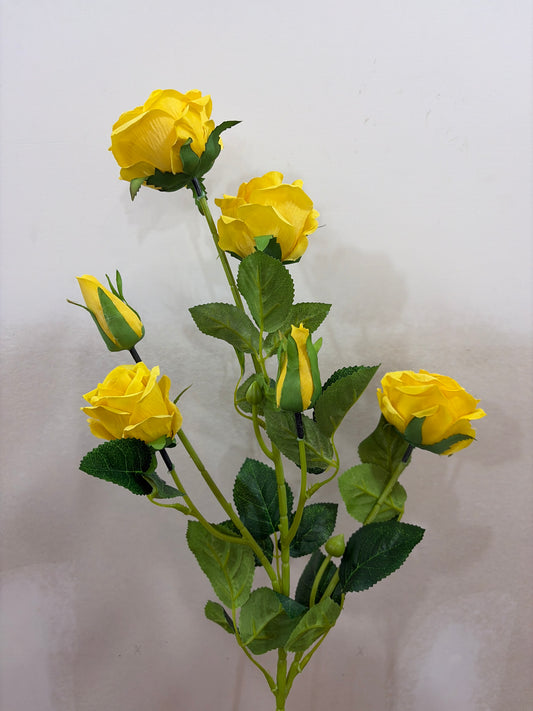 27in Yellow Roses and Buds - Premium Florals for Wreaths and Home Decor