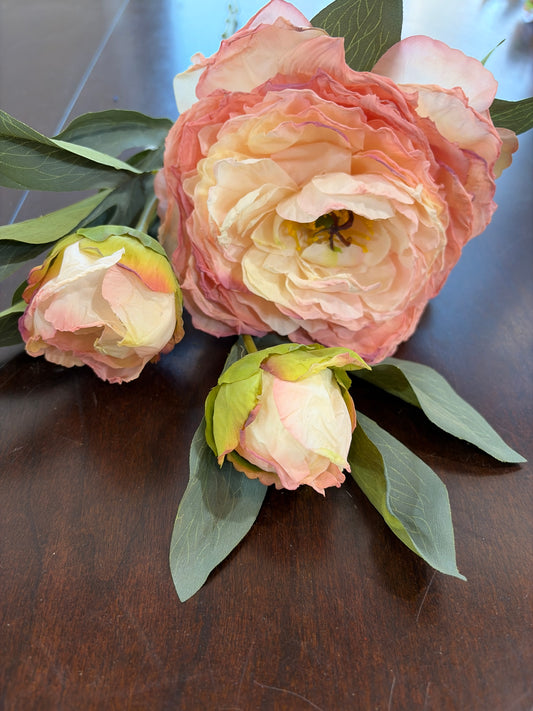 25in Pink Peony Bloom & Buds
