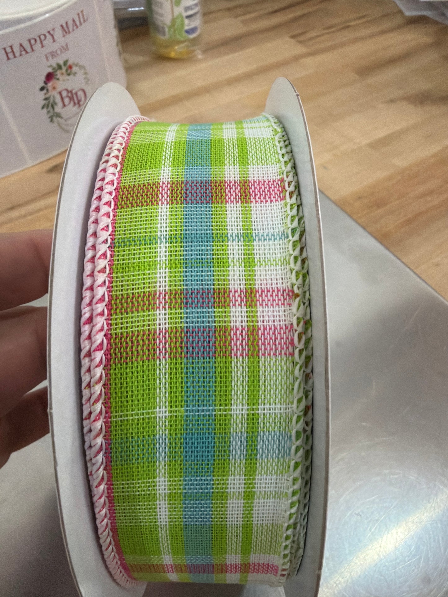 20YD 1.5in Watermelon (Blue Center) Plaid