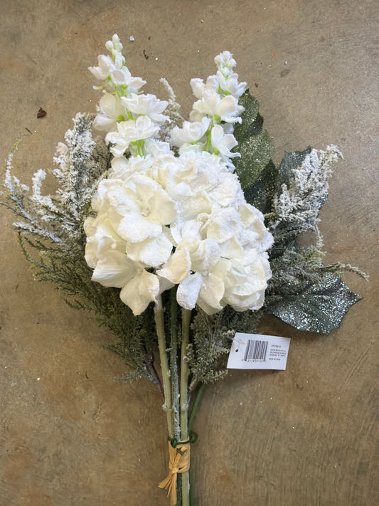 18in White Hydrangea/Delphinium BUNDLE Select Artificial