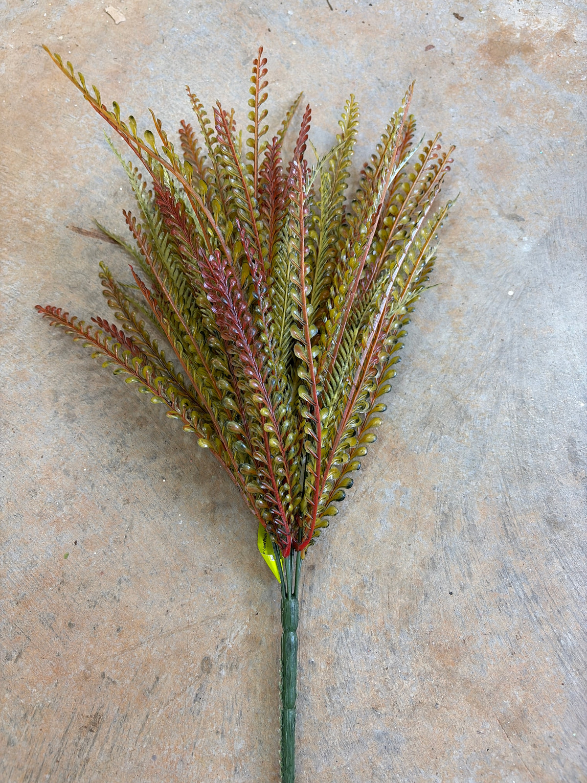 18in Orange Brown Green Button Fern x7 - Premium Artificial Greenery for Wreaths, Arrangement & Home Decor Liberty Floral