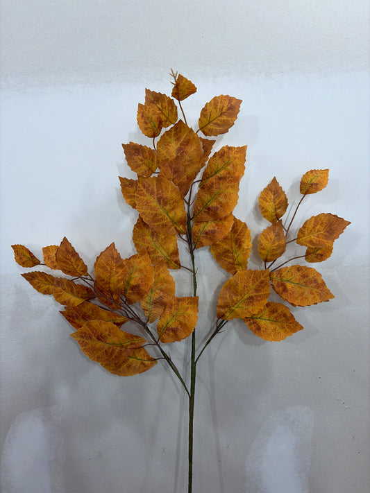 32in Orange Beech Leaf Spray - Premium Greenery for Wreaths and Home Decor Vickerman