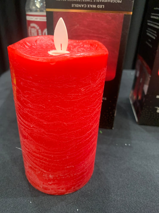 5in Frosted Pillar Candle RED ggg
