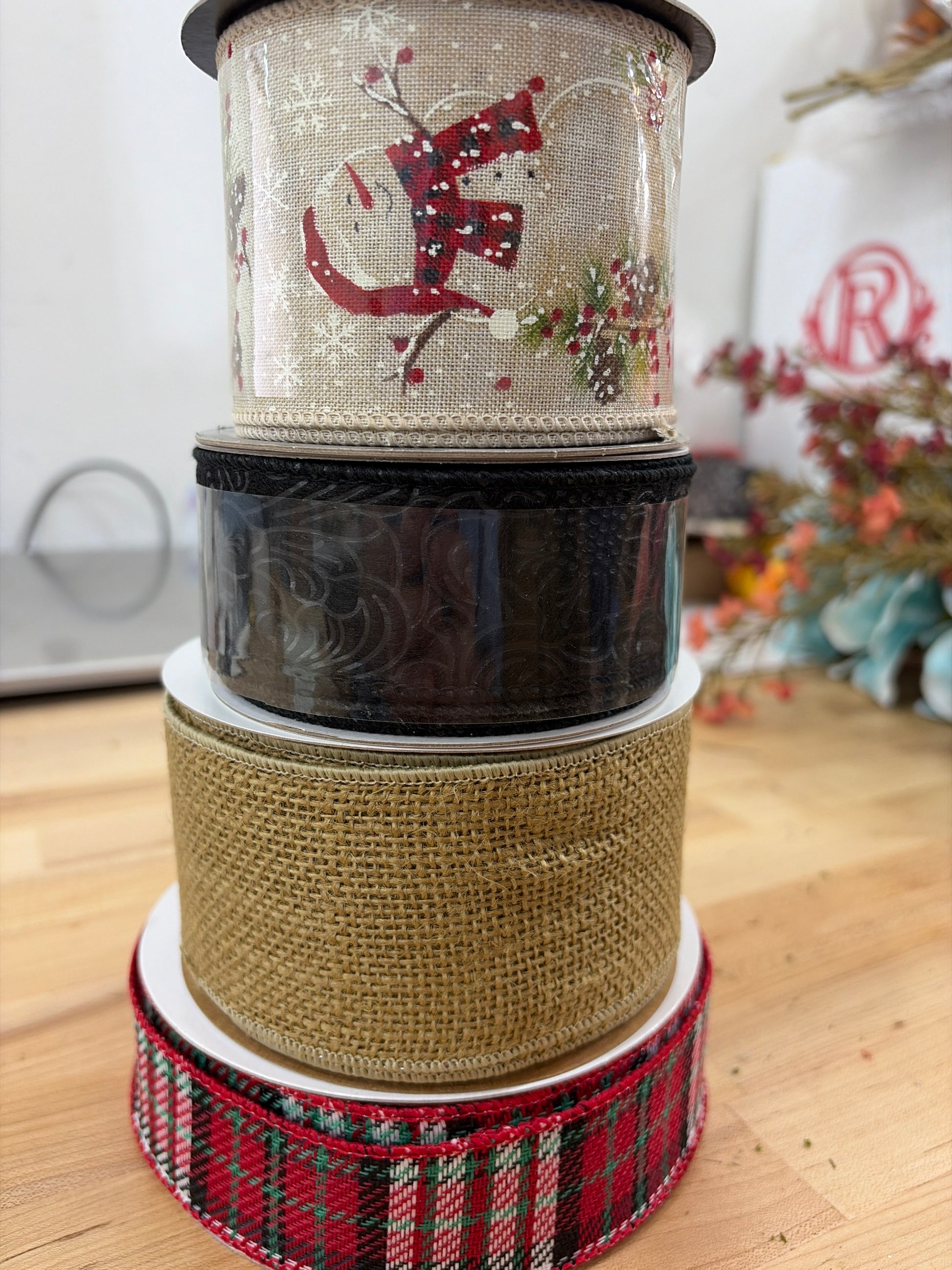 4pc Snowman Red/Natural Brian Lane Designs