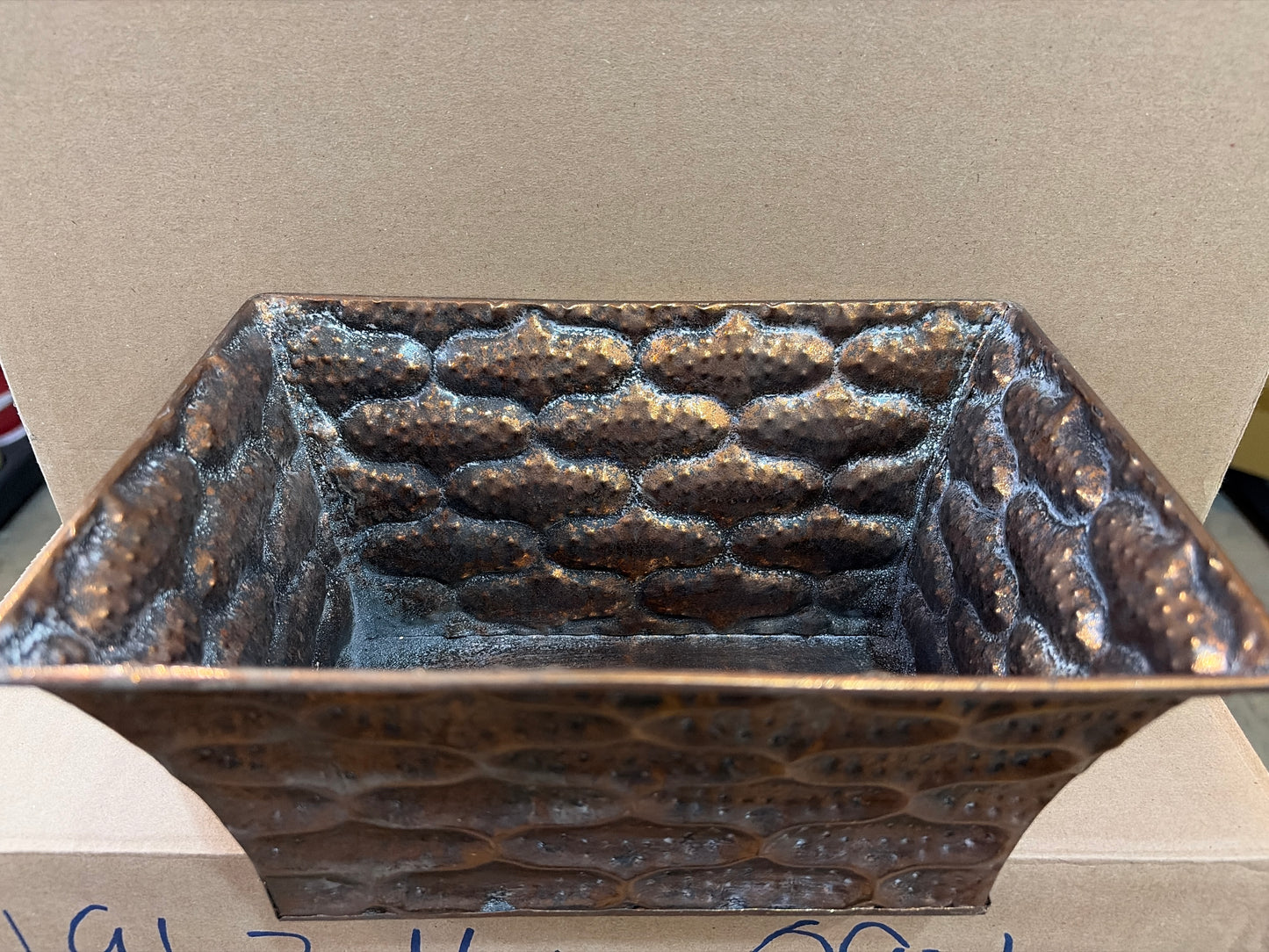 8.5x6in Rectangle Earth Mosaic Brass Container