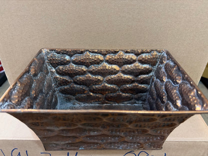 8.5x6in Rectangle Earth Mosaic Brass Container