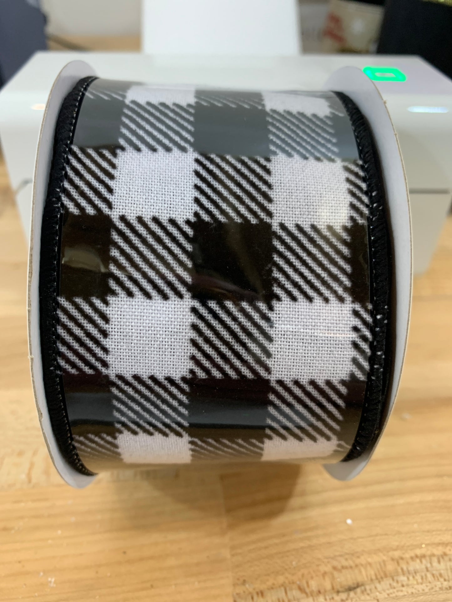 2.5 inch X 10yd Flannel BLACK Check
