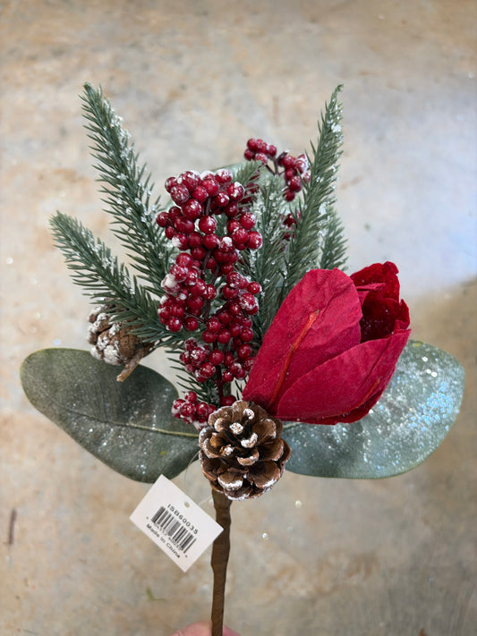 14in Snowy Magnolia & Pine - Premium Greenery for Wreaths, Arrangements and Home Decor Impressive