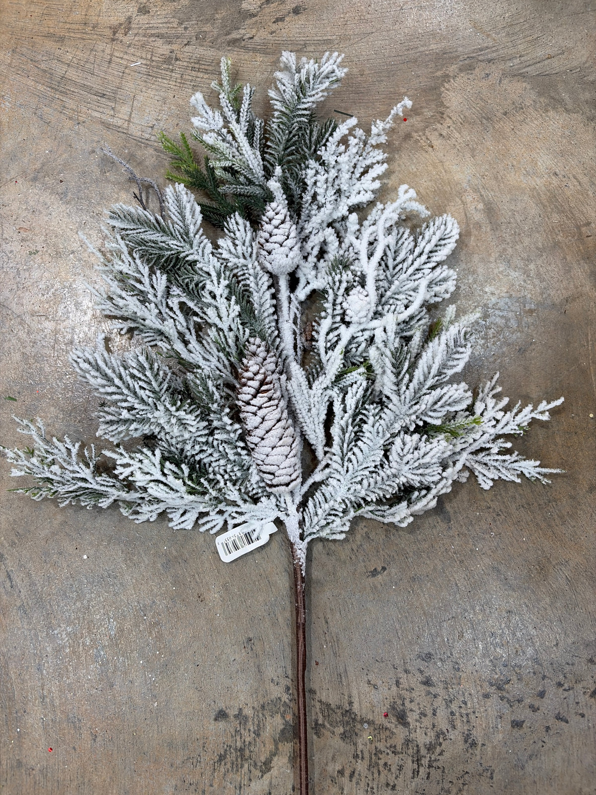 24in Alpine Snow Spray - Premium Greenery for Wreaths, Arrangments and Home Decor CRI